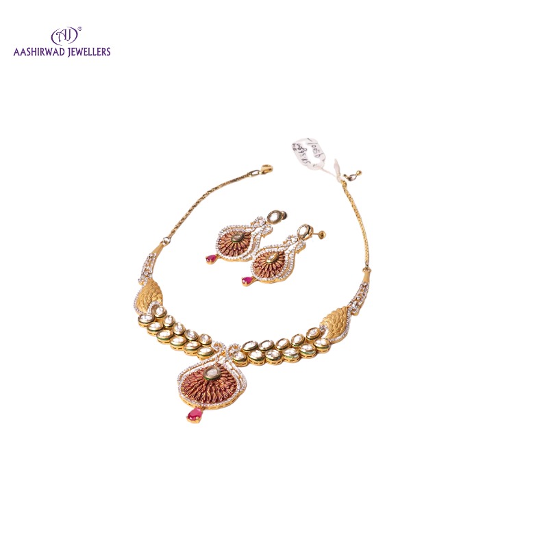 Premium gemstone necklace and ring display